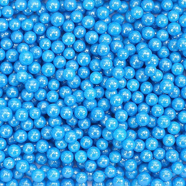 Confeito Sugar Beads Azul Escuro Perolizado - 4mm - 1 unidade - Cromus Linha Profissional Allonsy - Rizzo
