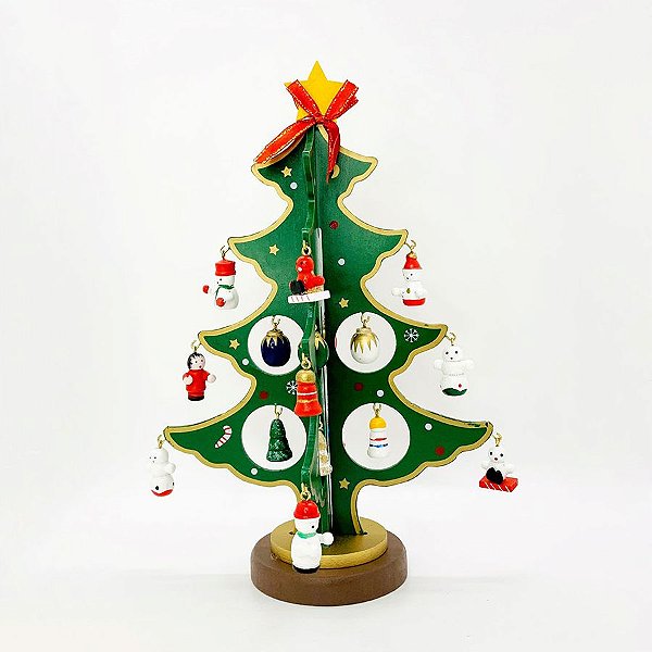 Enfeite de Madeira Árvore de Natal - 20cm  - 1 unidade - Artlille - Rizzo Confeitaria