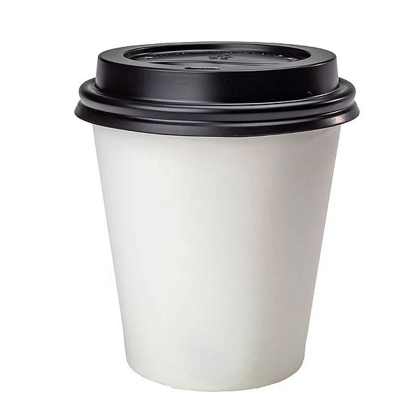 Copo Térmico de Papel Branco Com Tampa - 300ml  - 10 unidades - Rizzo Confeitaria