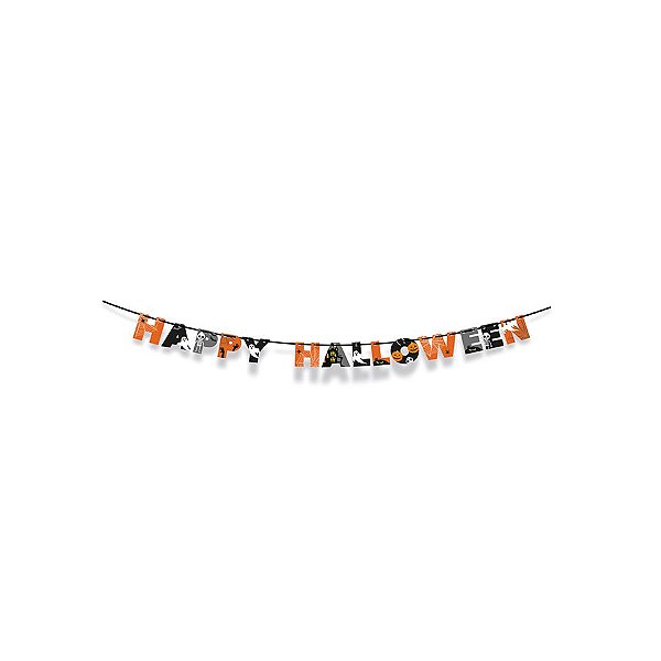Faixa Decorativa - Happy Halloween - 12 unidades - Cromus Atacado - Rizzo