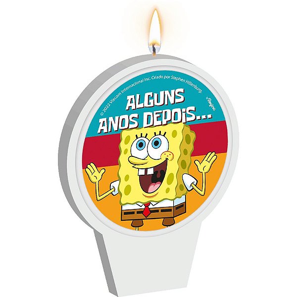 Vela Plana Adesivada - Bob Esponja - 1 unidade - Regina - Rizzo