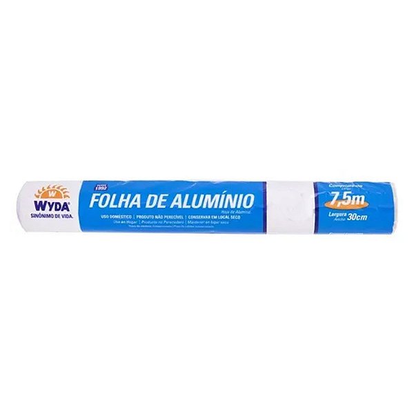 Folha De Alumínio - 7,5 m x 30 cm - 1 unidade - Wyda - Rizzo