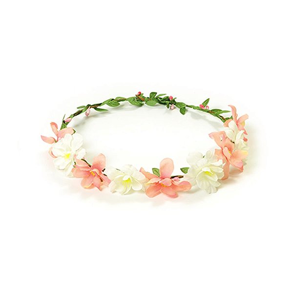 Tiara Coroa de Violetas Rosa e Branco - 1 unidade - Cromus - Rizzo