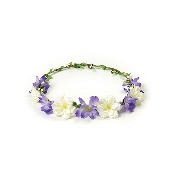 Tiara Coroa de Violetas Violeta e Branco - 1 unidade - Cromus - Rizzo