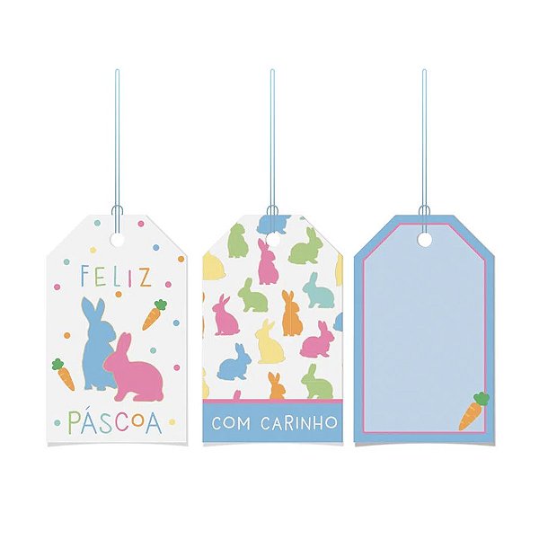 Tags Decorativa Bliss - 5 x 8 cm - 12 unidades - Cromus Páscoa - Rizzo
