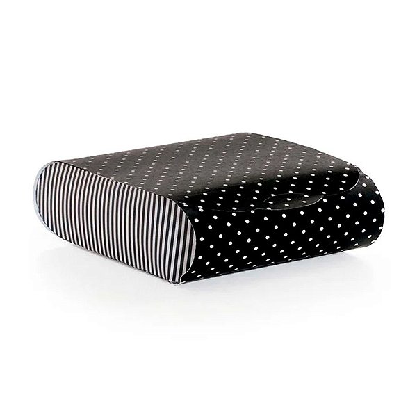 Caixa Bem Casado Requinte Poa Preto - 6,5x9x3cm - 12 unidades - Cromus - Rizzo