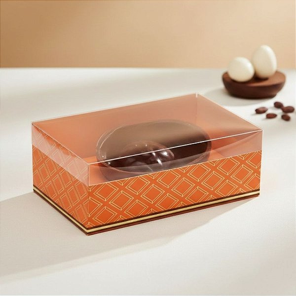 Caixa New Practice Meio Ovo com Colher - Cacau Laranja - 6 unidades - Cromus Páscoa - Rizzo