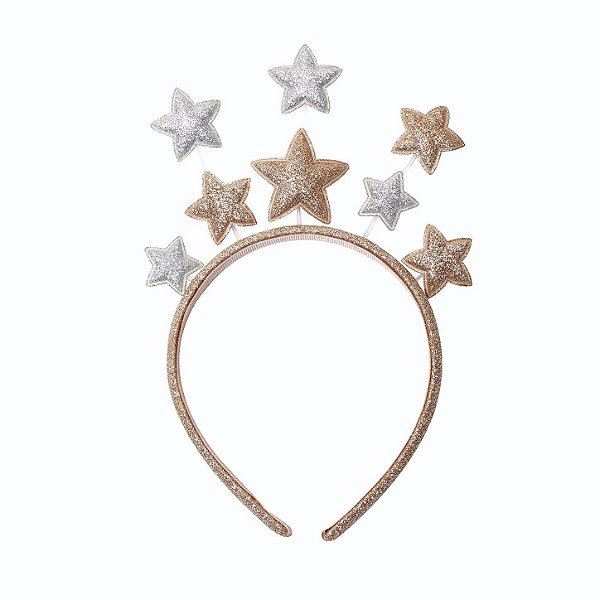 Tiara Carnaval - Estrelas Ouro  - 1 unidade - Cromus  - Rizzo