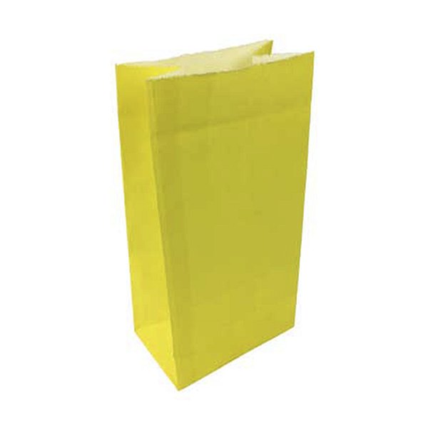 Saquinho de Papel Kraft Amarelo - 9x18x6cm - 24 unidades - Rizzo