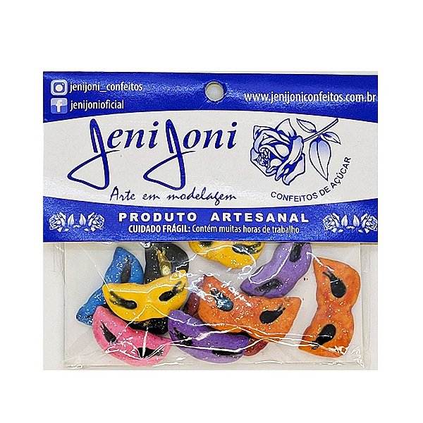Confeito de Açúcar Máscara de Carnaval P - 10 unidades - Jeni Joni - Rizzo