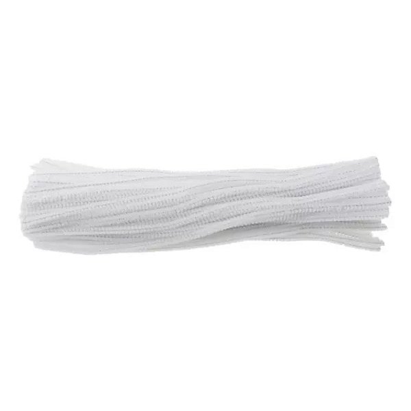 Haste de Chenille 30 cm - Branca  - 100 unidades - Artlille - Rizzo