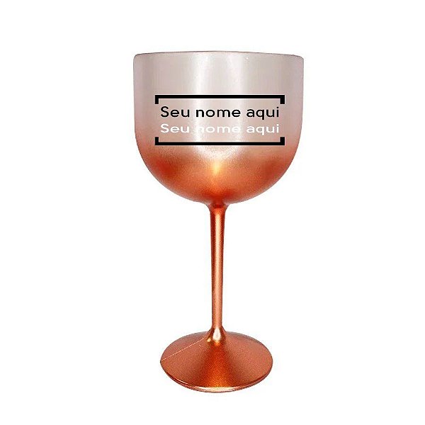 Taça de Gin para Personalizar c/ Nome - Rose Gold  - 1 unidade - Rizzo Personalizado