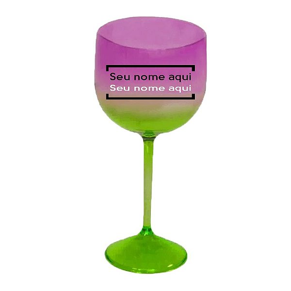 Taça de Gin para Personalizar c/ Nome - Verde e Roxo - 1 unidade - Rizzo Personalizado