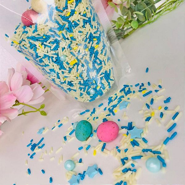 Confeito Decorativo - Fairy Sprinkles - Azul - Sortido - 250g - 1 unidade - Rizzo