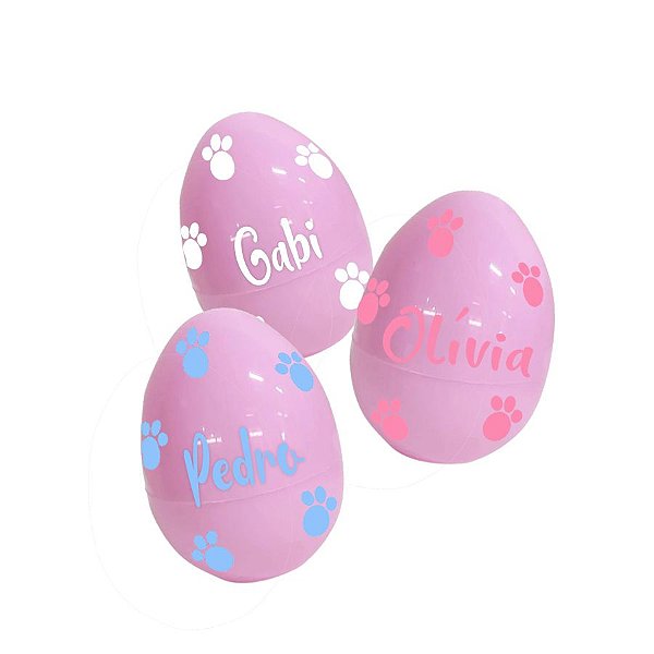 Ovo Surpresa c/ Encaixe Rosa - Patinhas - 1 unidade - Rizzo Personalizado
