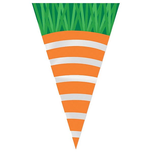 Cone Festa Cenoura - 17,5x29,5cm - 50 unidades - Cromus - Rizzo