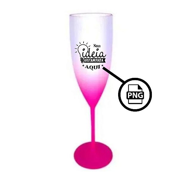 Taça de Champanhe - Pink - 1 unidade - Rizzo Personalize