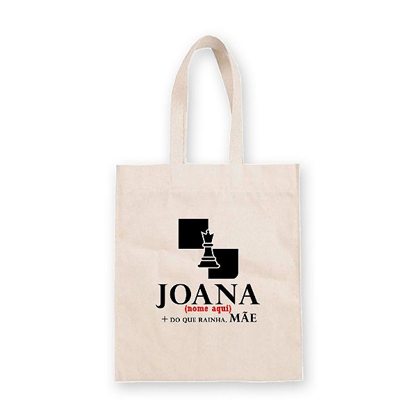 Sacola de Algodão Cru Personalizado de Dia das Mães - Rainha, Mãe - 22cm x 33cm - 1 unidade - Rizzo