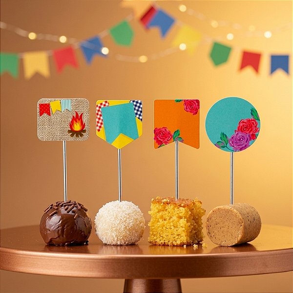 Pick Decorativo para Doces - Festança - 8 unidades - Cromus - Rizzo