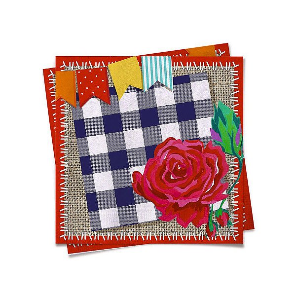 Guardanapo Arraia 2 - 24,5 cm x 24,5 cm - 20 unidades - Cromus - Rizzo