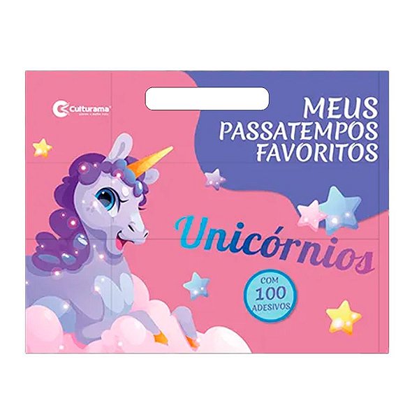 Livro Passatempos com 100 Adesivos - Unicornio - 1 unidade - Culturama - Rizzo