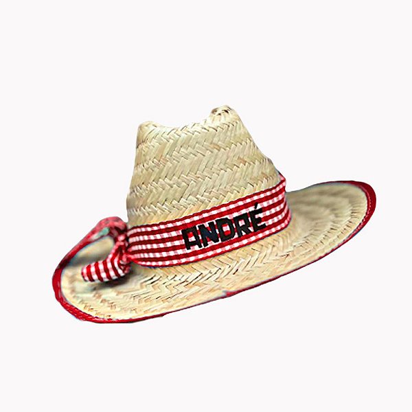 Chapéu de Palha Malandrinho Personalizado com Fita Vermelho - 1 unidade - Rizzo