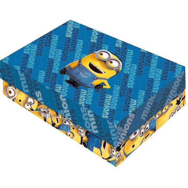Caixa para Presente Retangular M - Minions 2 - 1 unidade - Festcolor - Rizzo