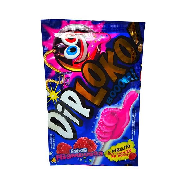Pirulito Dip Loko Boom Sabor Framboesa - 1 unidade - Rizzo