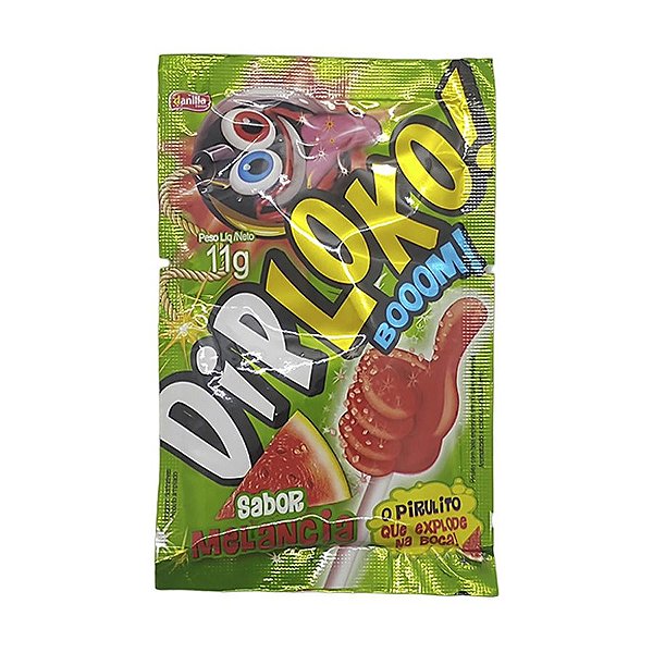 Pirulito Dip Loko Boom Sabor Melancia - 1 unidade - Rizzo