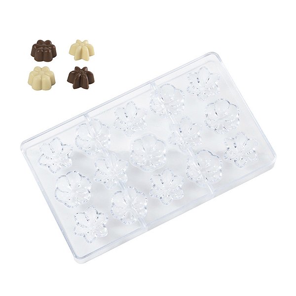 Forma De Plástico - Bombom Flores - 20x12x2cm - 1 unidade - Rizzo