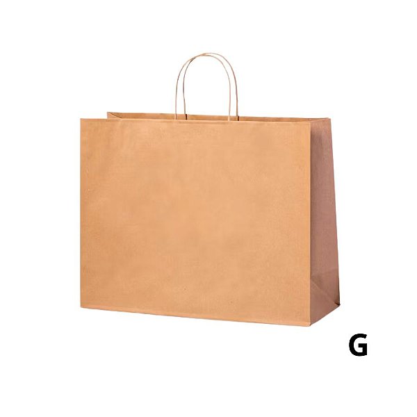 Sacola de Papel Horizontal G 28x38x12cm - Kraft 10 unidades - Cromus - Rizzo