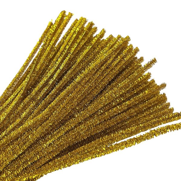 Haste de Chenille Glitter 30cm - Dourado - 100 unidades - Artlille - Rizzo