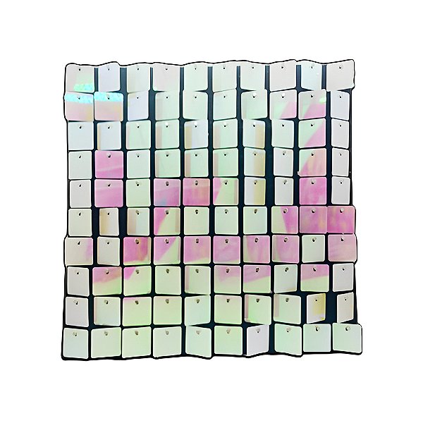 Painel Metalizado Shimmer Wall Branco Nacarado Rosa Claro - 30x30cm - 1 unidade - Rizzo