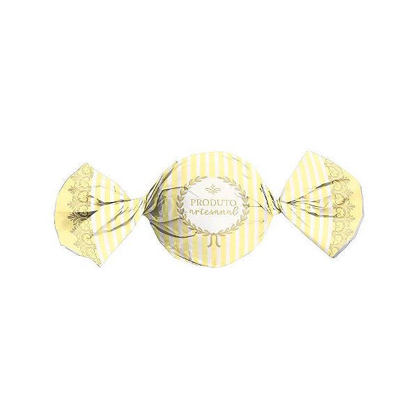 Papel Trufa 14,5x15,5cm - Candy Ouro/Amarelo  - 100 unidades - Cromus - Rizzo