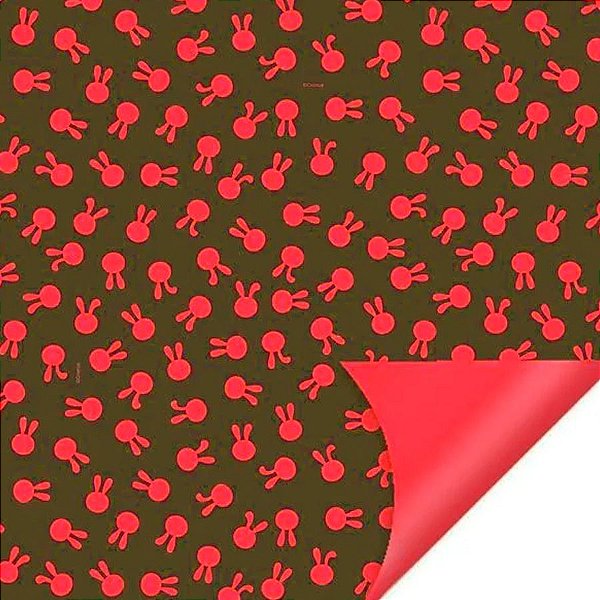 Folha para Ovos de Páscoa Double Face Coelhinhos Vermelho 69x89cm - 25 unidades - Cromus - Rizzo