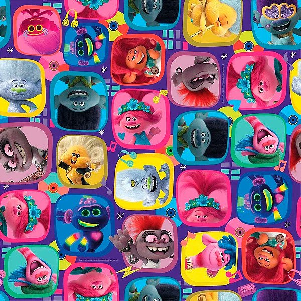 Folha para Ovos de Páscoa Trolls 69x89cm - 25 unidades - Cromus - Rizzo