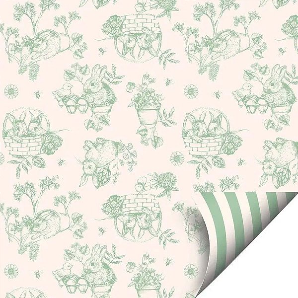 Folha para Ovos de Páscoa Double Face Clássico Francês Verde 69x89cm - 25 unidades - Cromus - Rizzo