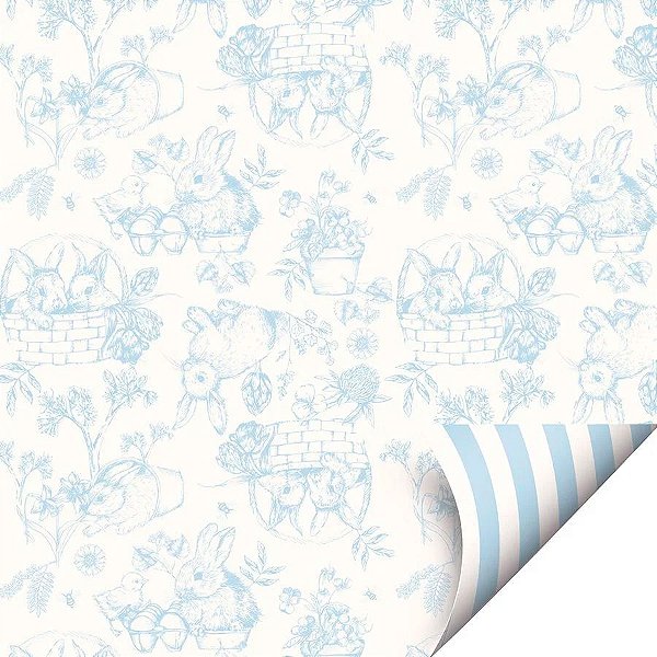 Folha para Ovos de Páscoa Double Face Clássico Francês Azul 69x89cm - 25 unidades - Cromus - Rizzo