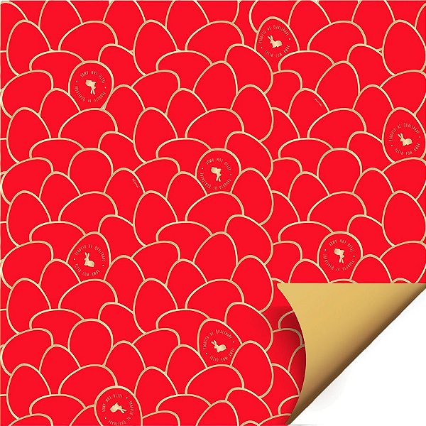 Folha para Ovos de Páscoa Double Face Astral Vermelho 69x89cm - 25 unidades - Cromus - Rizzo