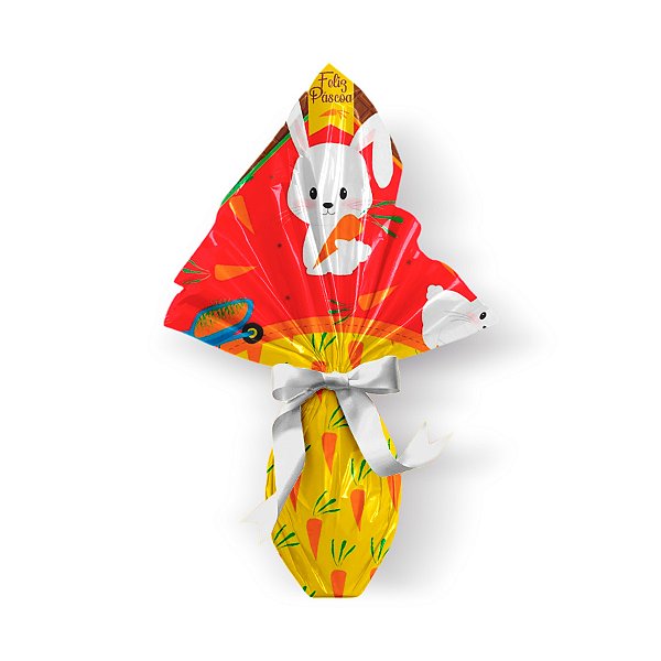 Saco Express 24x24cm para Ovos de 100g a 150g - Hora da Cenoura Vermelho - 25 unidades - Cromus - Rizzo