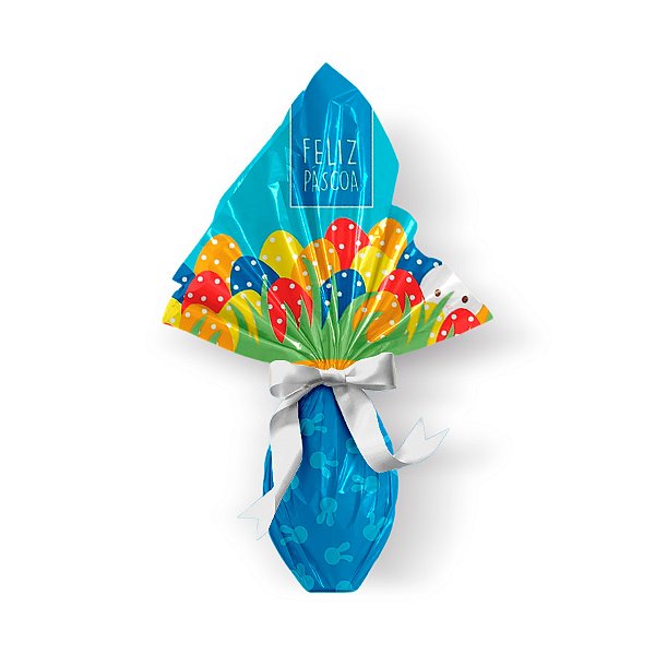 Saco Express 24x24cm para Ovos de 100g a 150g- Pic Esconde Azul - 25 unidades - Cromus - Rizzo