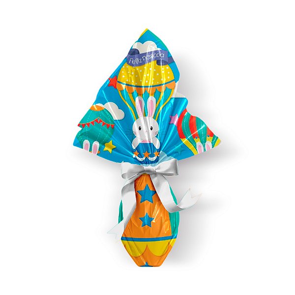 Saco Express 32x32cm para Ovos de 150g a 200g - Balão Mágico Azul - 25 unidades - Cromus - Rizzo