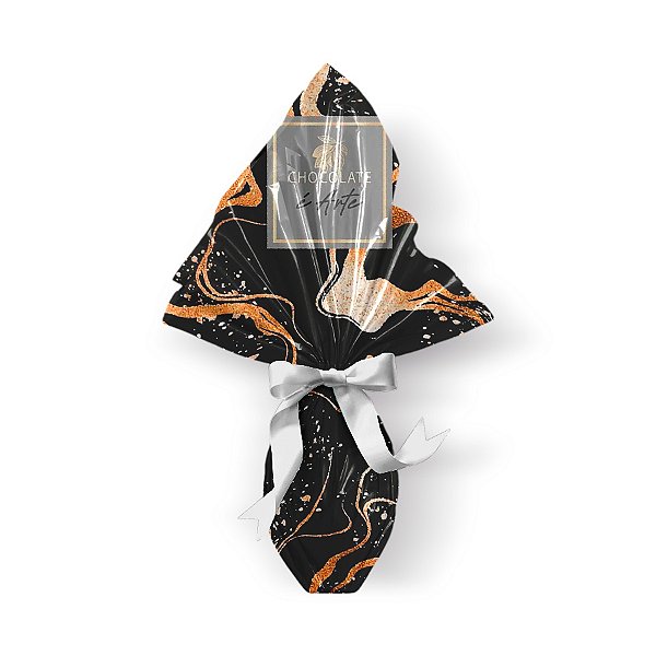 Saco Express 39x39cm para Ovos de 350g a 500g - Chocoarte Preto - 25 unidades - Cromus - Rizzo