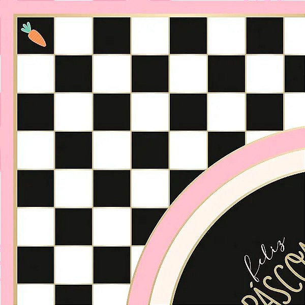 Saco Express 44x44cm para Ovos de 500g a 750g Quadros Rosa - 25 unidades - Cromus - Rizzo