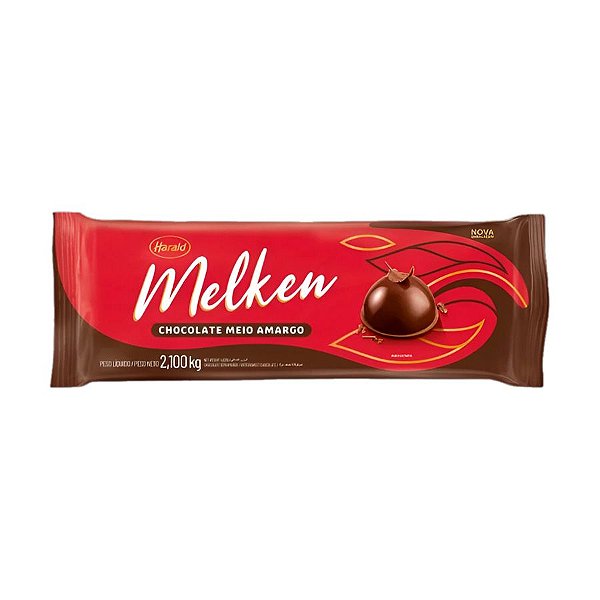 Chocolate em Barra Meio Amargo - Melken - 2,1kg - 1 unidade - Harald - Rizzo