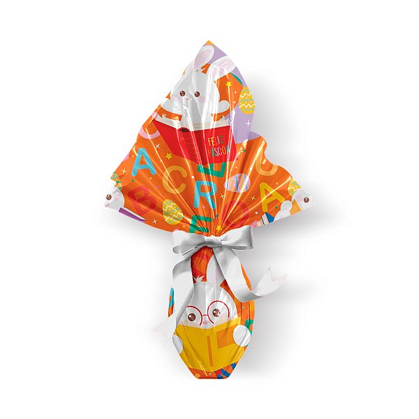 Saco Express 24x24cm para Ovos de 100g a 150g - ABC Laranja - 25 unidades - Cromus - Rizzo