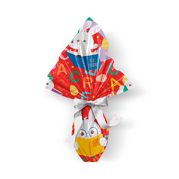 Saco Express 24x24cm para Ovos de 100g a 150g - ABC Vermelho - 5 unidades - Cromus - Rizzo