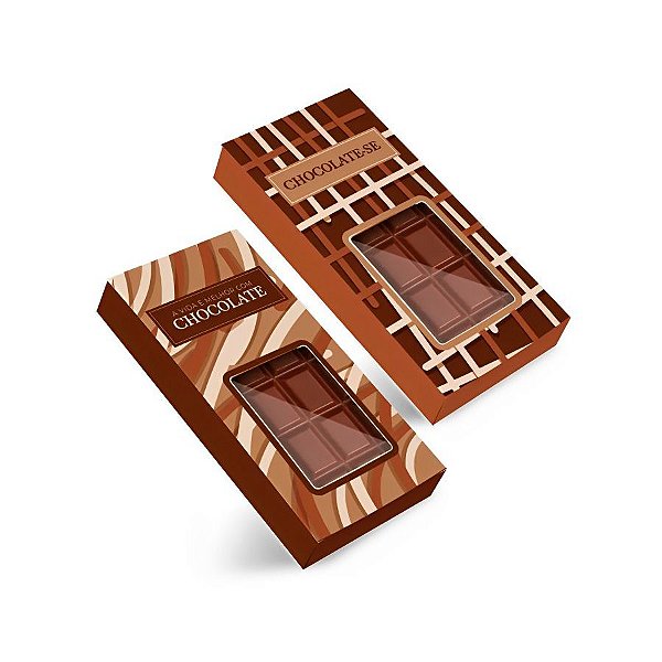 Caixa para Tablete de Chocolate - Tons de Chocolate - 10 unidades - Cromus - Rizzo