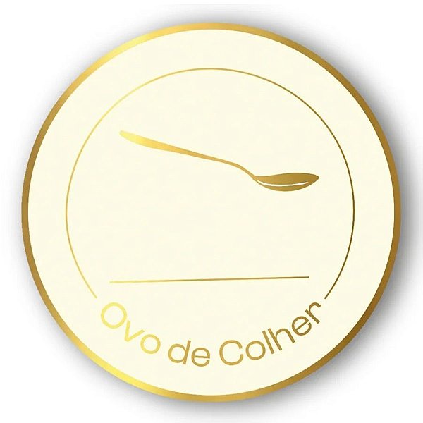 Adesivo "Ovo de colher branco" - Ref.2145 - Hot Stamping - Dourado - 40 unidades - Stickr - Rizzo