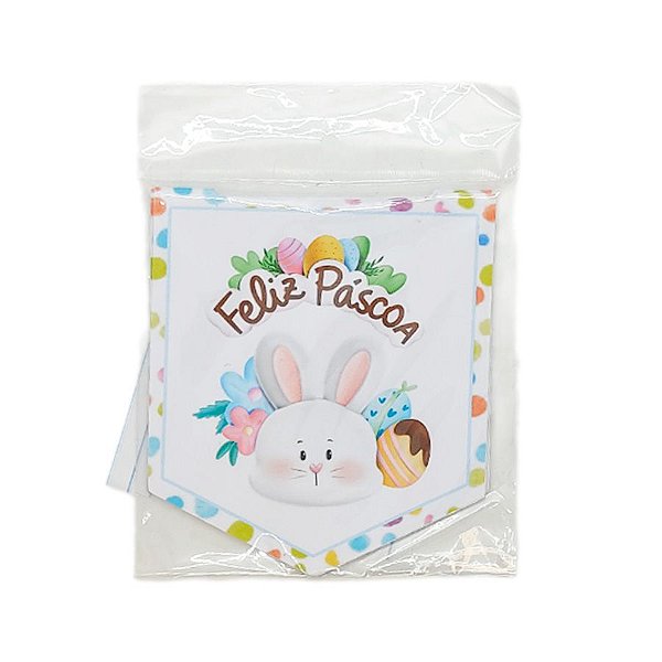 Fechamento para Sacola - Branco - Páscoa - 5 unidades - Rizzo